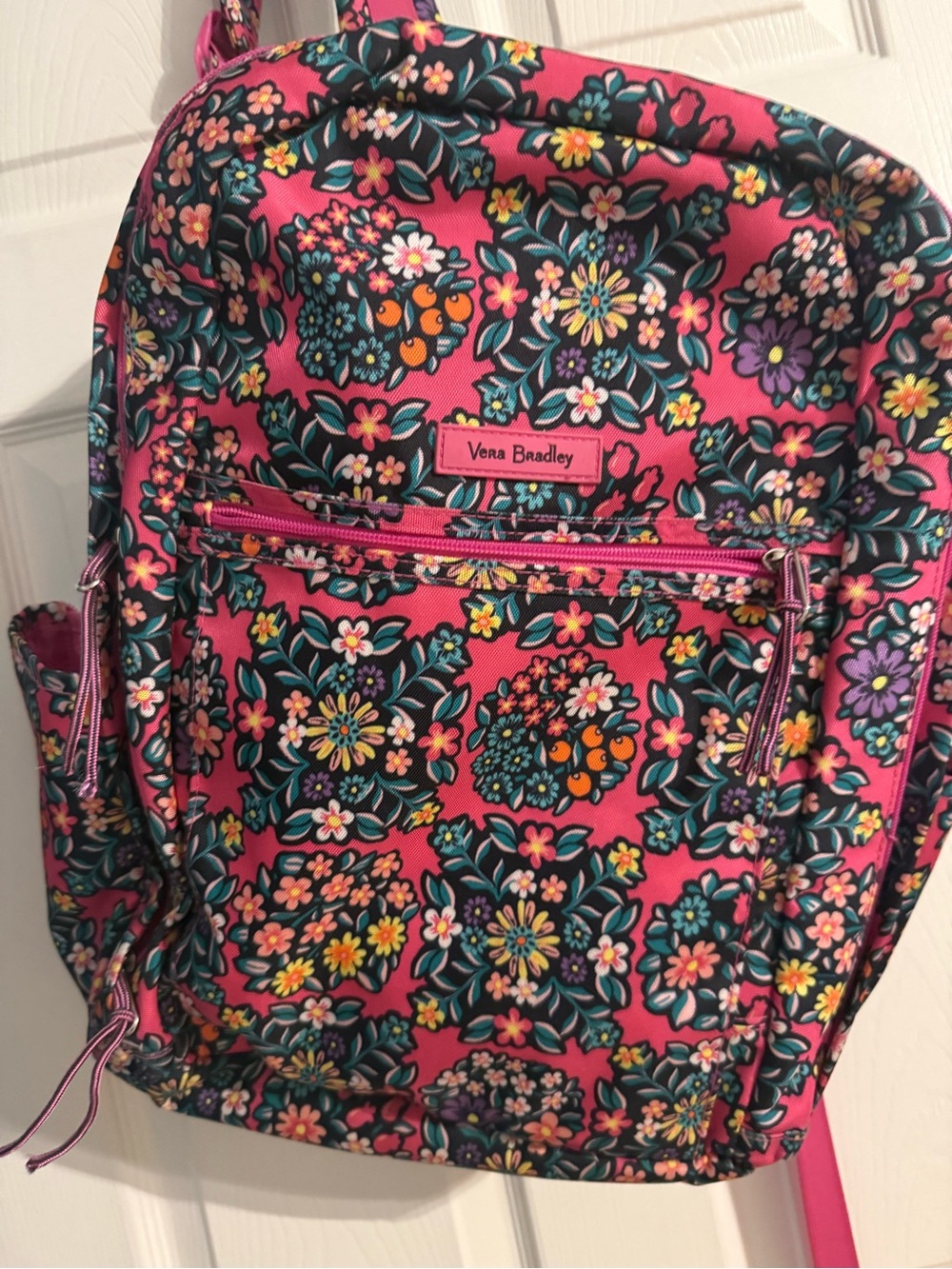 Vera Bradley Floral Pink Large Travel Backpack Carry On Luggage Bag